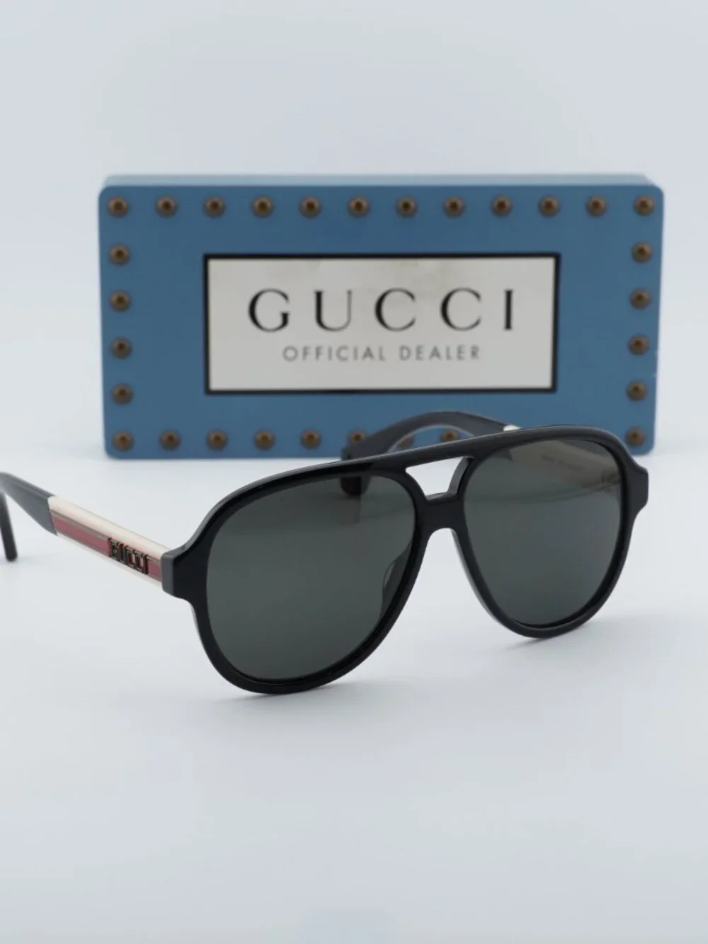 Gucci GG0463S 002 Aviator Sunglasses - Black / Grey